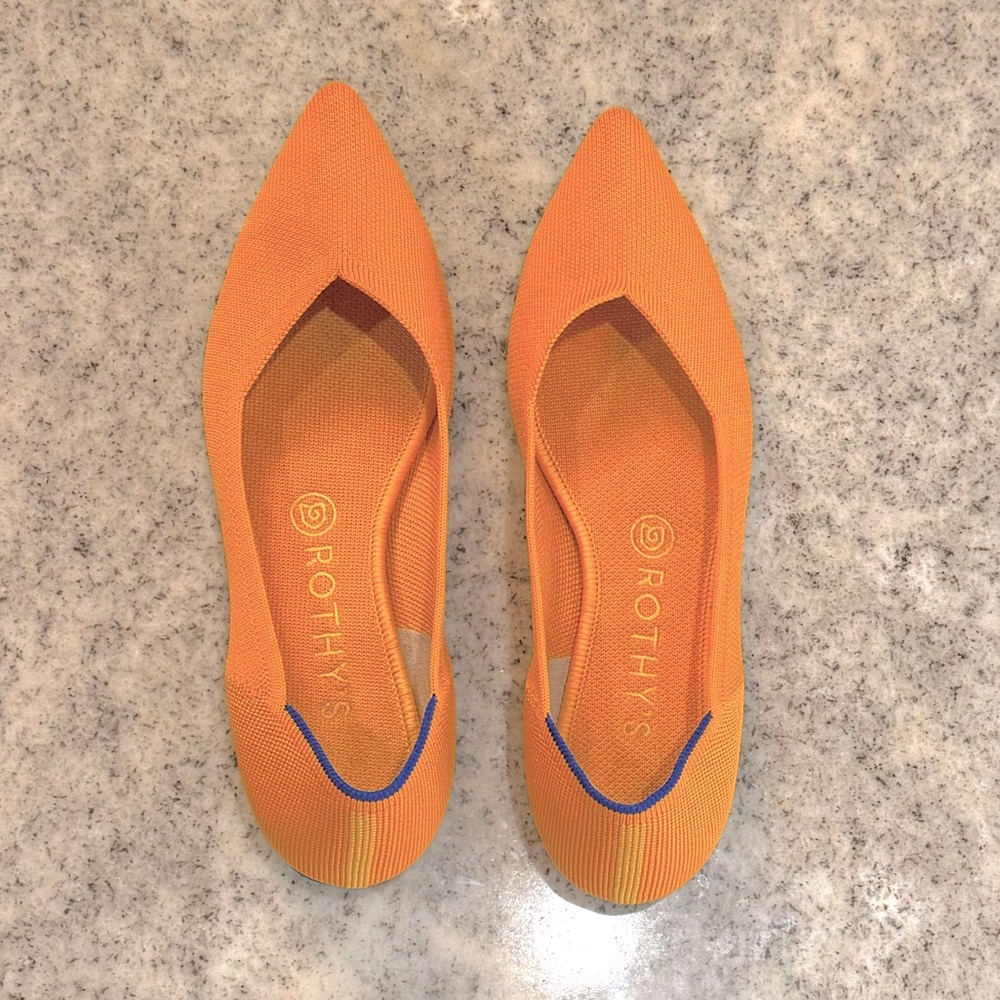 Rothy’s The Point in yellow. Size 9